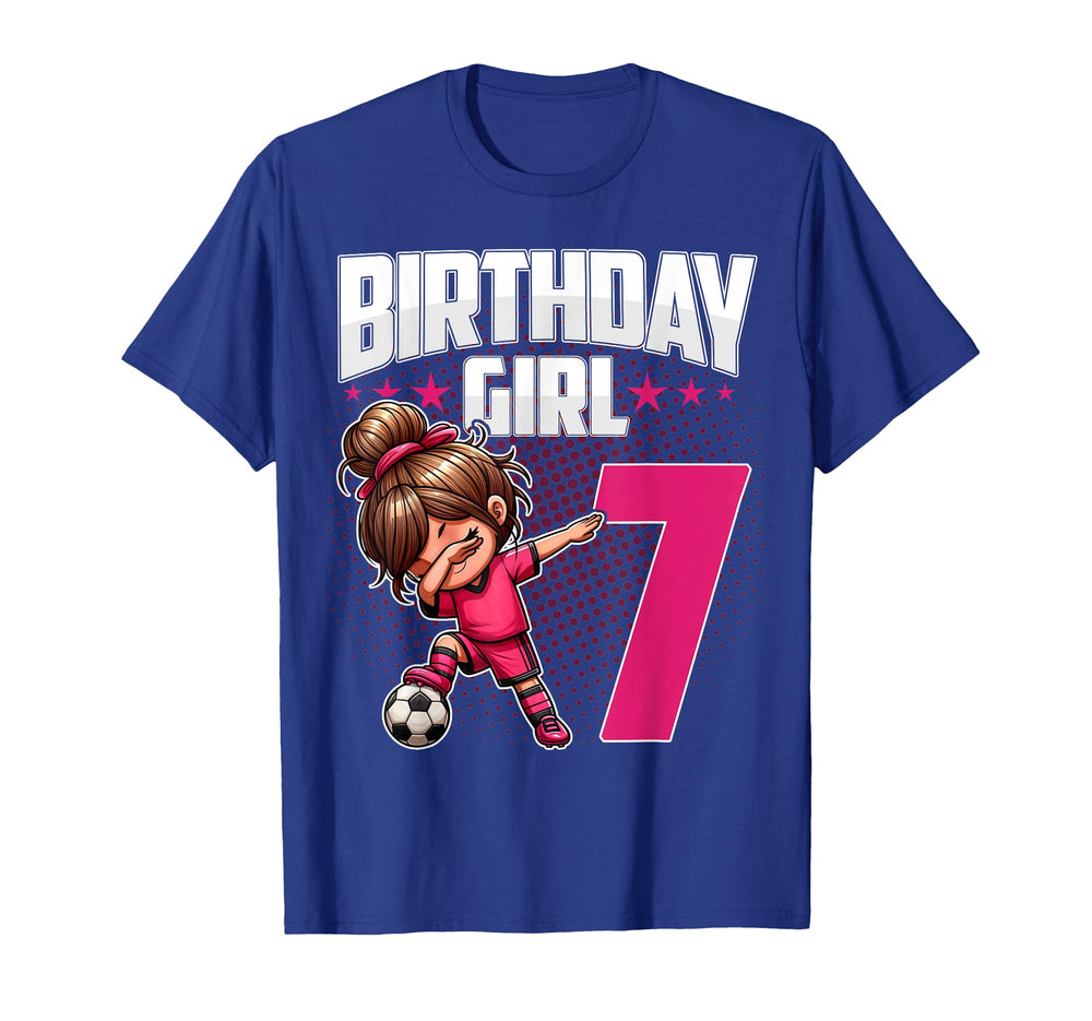 7Th Birthday Soccer Dabbing 7 Years T-Shirt - Minimalist Print for Adults