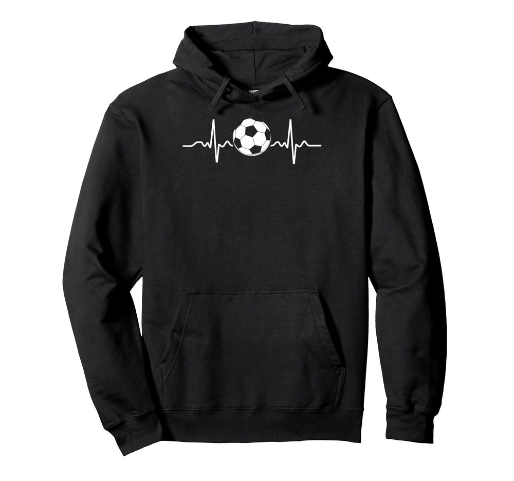 Heartbeat Soccer Player Ball Soccer Hoodie - Minimalist Print Men Women