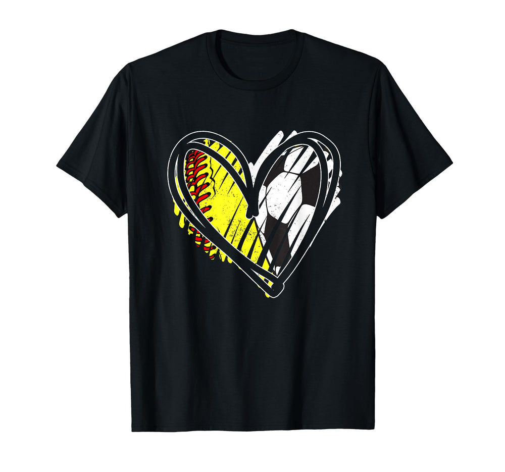 Softball Soccer Ball Heart Love Hoodie - Streetwear Style Men Women