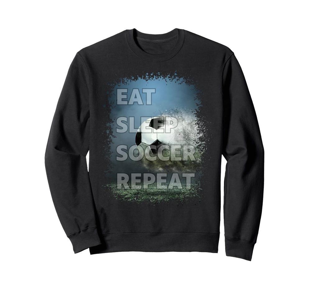 Eat Sleep Soccer Repeat Photo Sweatshirt - Streetwear Style Unisex