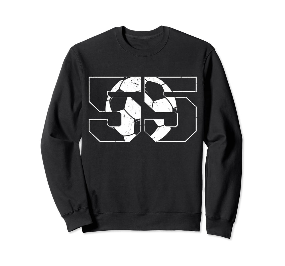 55Th Birthday Soccer Player Sweatshirt - Fun Novelty Design Men Women