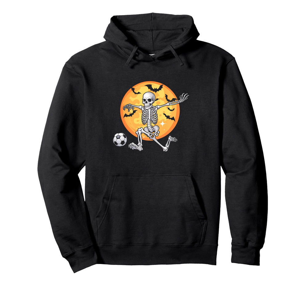 Soccer Skeleton Halloween Soccer Hoodie - Streetwear Style for Adults