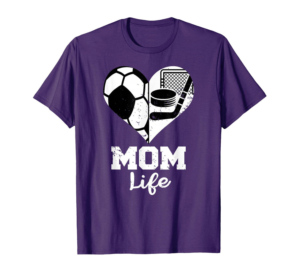 Mom Life Heart Funny Soccer Hockey Mom T-Shirt - Unique Graphic Unisex