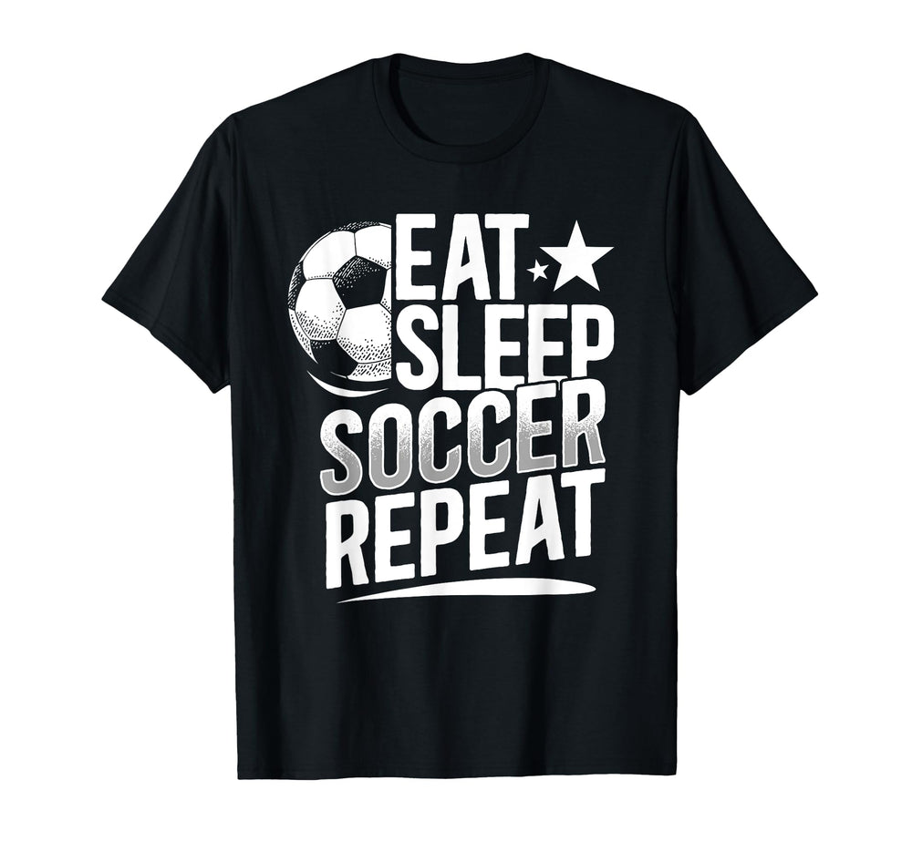 Eat Sleep Soccer Repeat Soccer Player T-Shirt - Minimalist Print for Adults