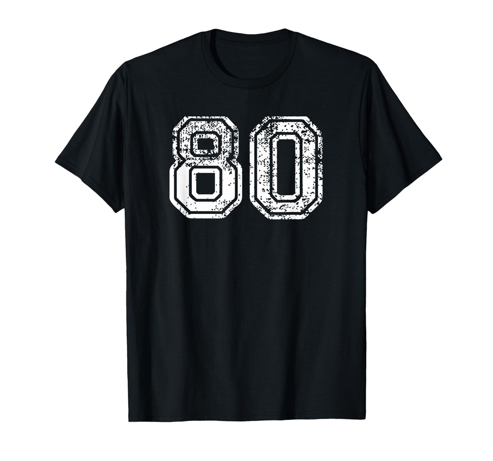 Number 80 Baseball Football Soccer T-Shirt - Custom Art Print Men Women