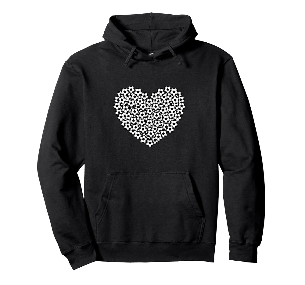Heart Shaped Soccer Ball Artwork Hoodie - Aesthetic Graphic Men Women
