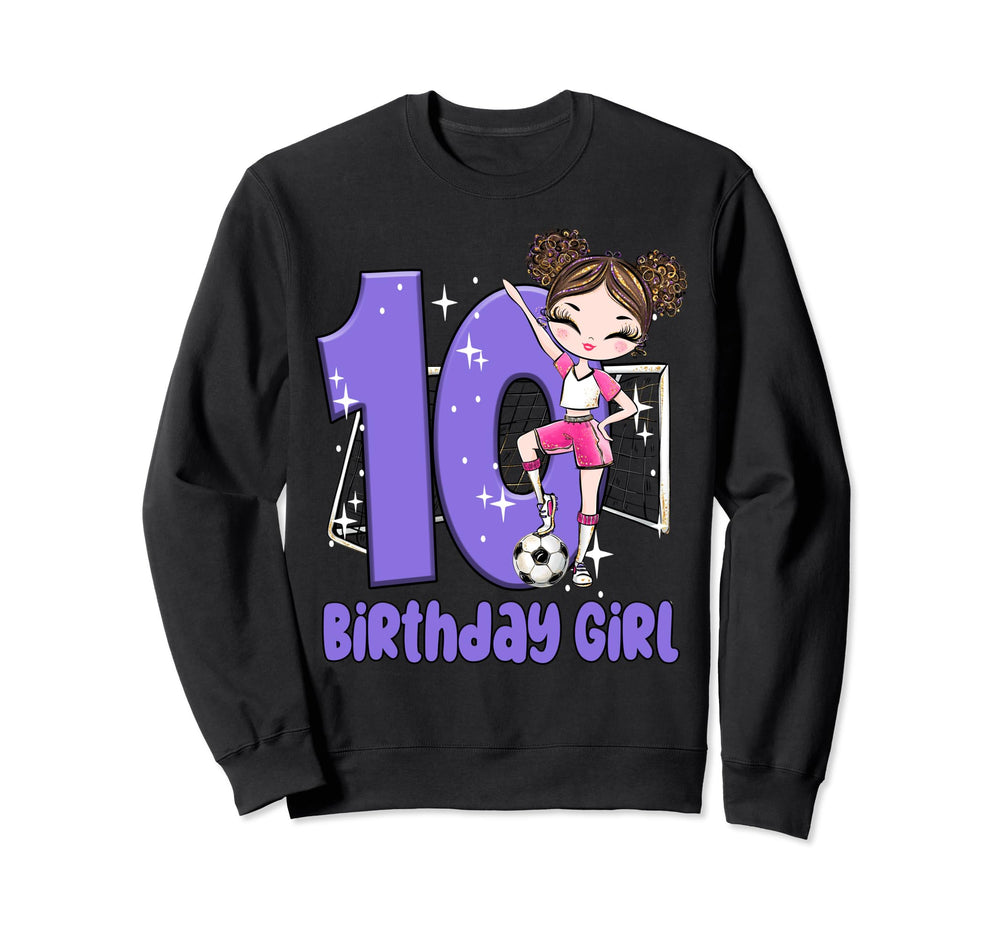 10Th Birthday Soccer Party Ten Double Sweatshirt - Unique Graphic Unisex
