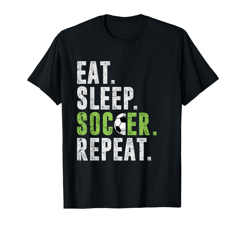 Eat Sleep Soccer Repeat Football Sport T-Shirt - Graphic Print for Adults