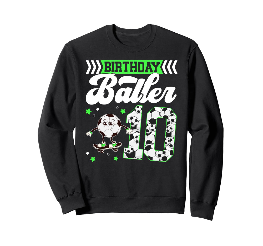 10Th Soccer Birthday Party Ten Sweatshirt - Aesthetic Graphic for Adults