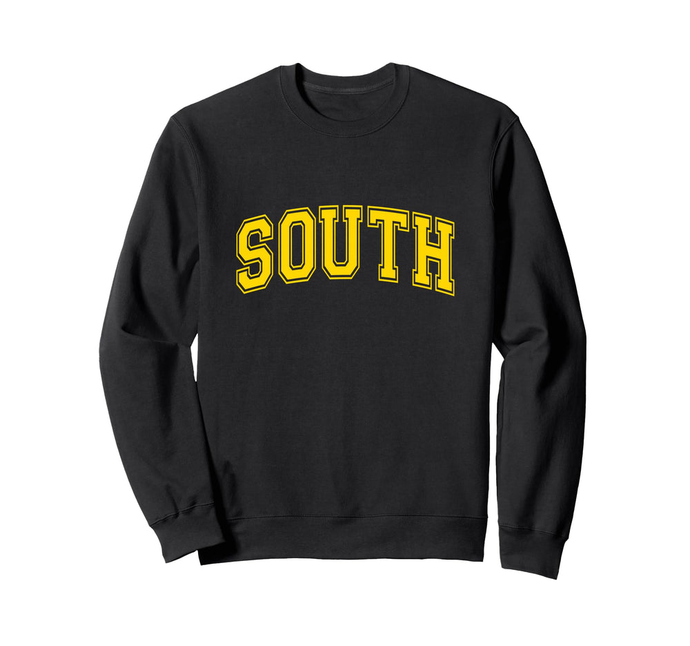 Yellow South Team Colors Spirit Sweatshirt - Graphic Print for Adults