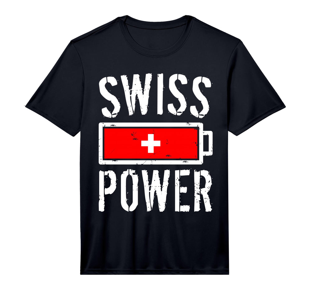 Switzerland Flag Swiss Power Battery Proud T-Shirt - Graphic Print Unisex