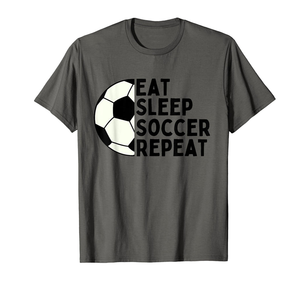 Eat Sleep Soccer Repeat Funny Sport T-Shirt - Aesthetic Graphic for Adults