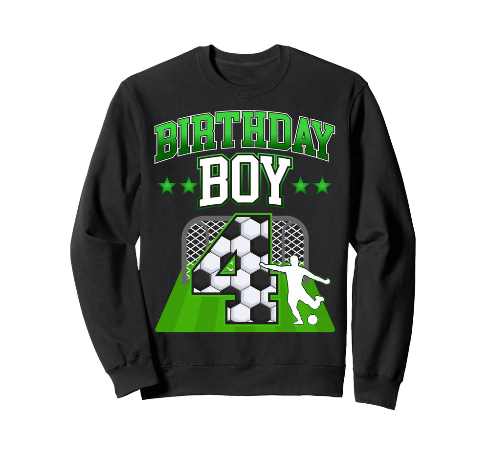 Soccer Themed Birthday Outfit 4 Sweatshirt - Minimalist Print for Adults