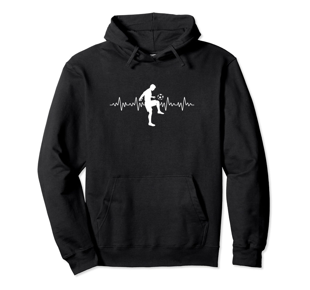 Football Heartbeat Soccer Lovers Hoodie - Aesthetic Graphic Unisex