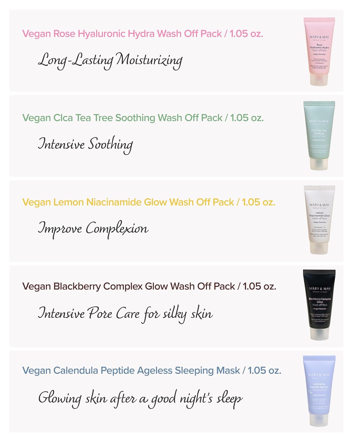 Mary & May Vegan Wash Off Mask Mini Gift Set - Snipetell
