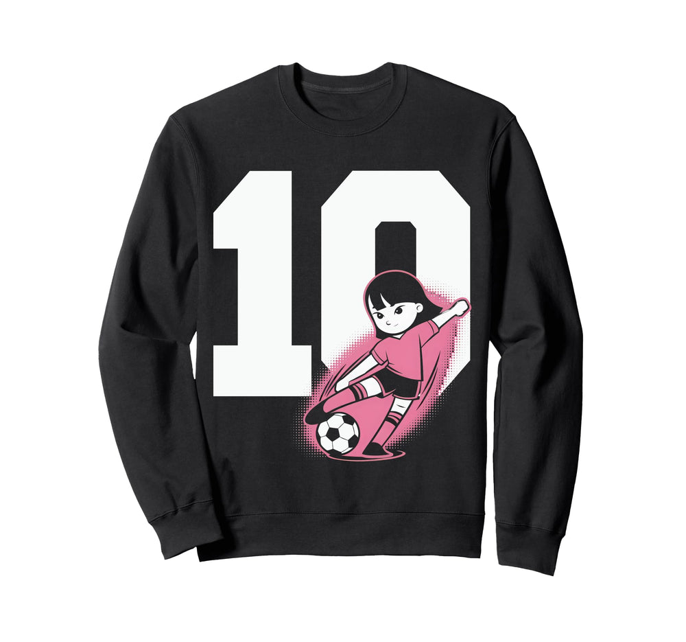 10 Soccer Birthday Gift Soccer Fan Sweatshirt - Minimalist Print Men Women