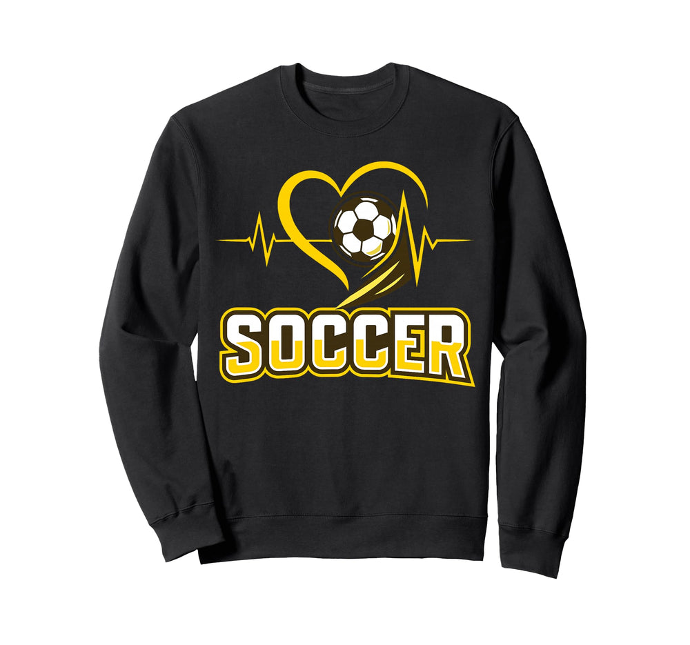 Soccer Heartbeat Heart Ball Sports Sweatshirt - Custom Art Print Men Women