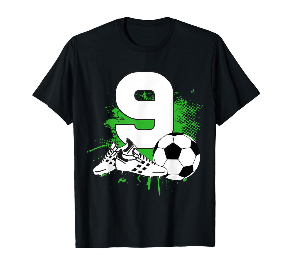 9Th Birthday 9 Years Soccer Football T-Shirt - Aesthetic Graphic Unisex