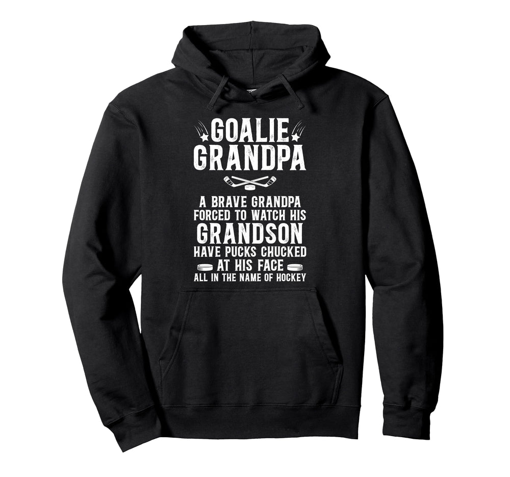 Hockey Goalie Grandpa Hockey Keeper Hoodie - Aesthetic Graphic Unisex