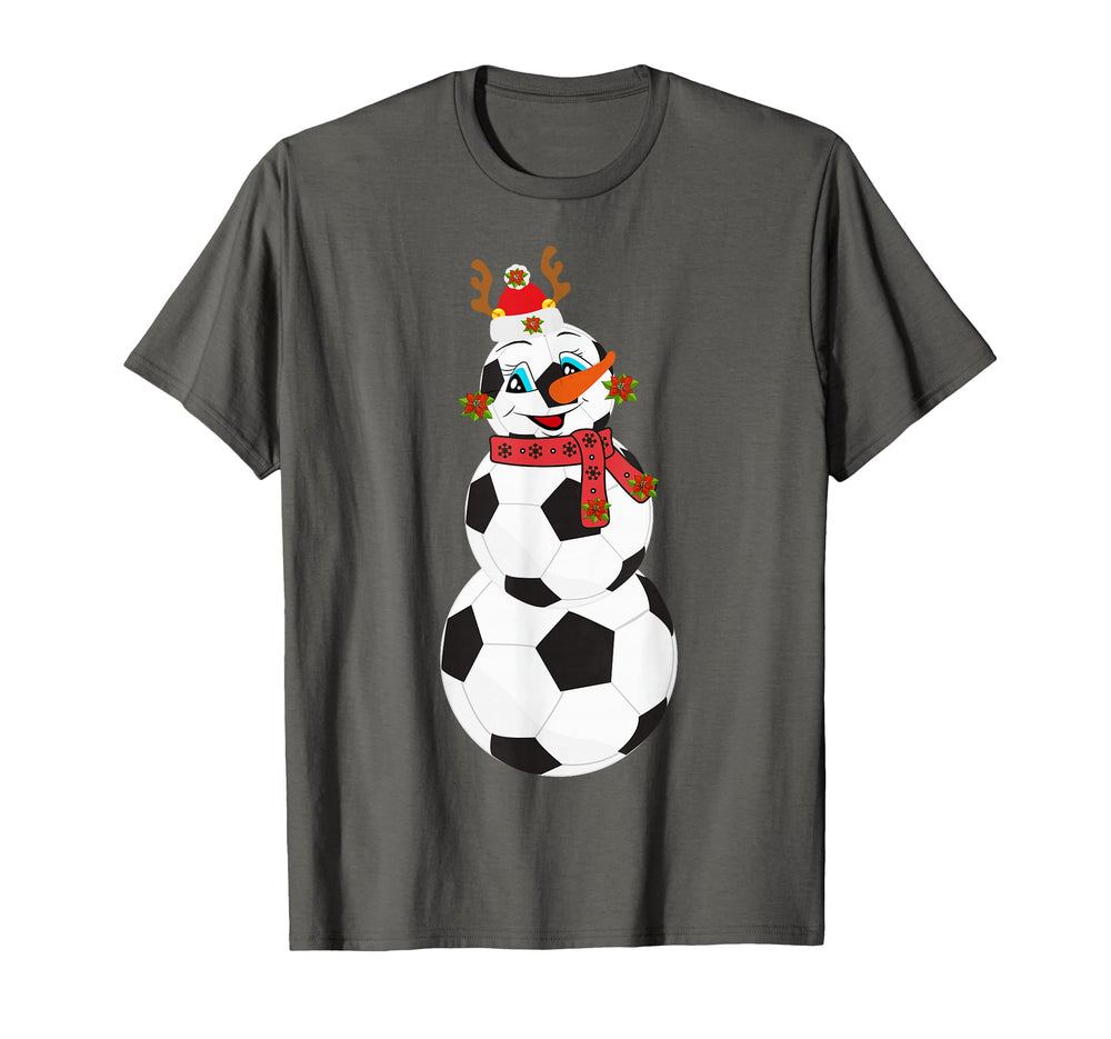 Soccer Balls Snowman Winter Sports Team T-Shirt - Custom Art Print Unisex