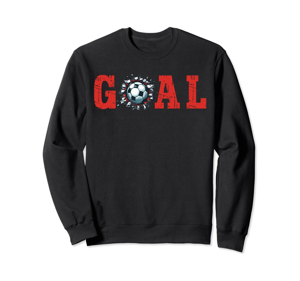 Goal Soccer Ball Break Wall Soccer Sweatshirt - Graphic Print for Adults