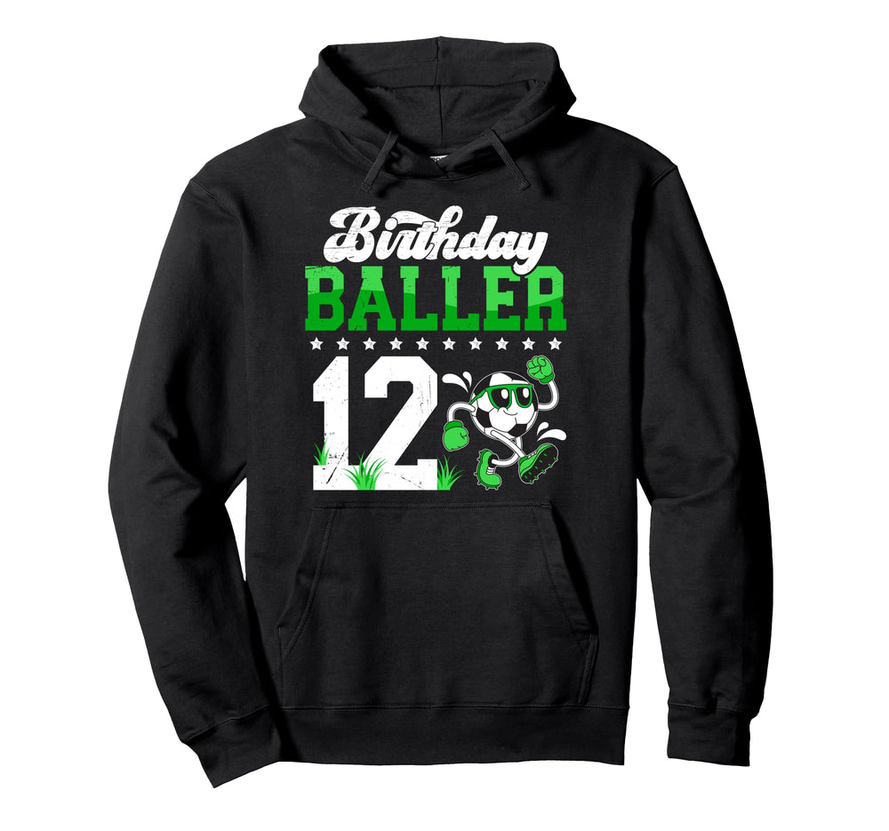 12Th Soccer Birthday Party Twelve Year Hoodie - Streetwear Style Unisex