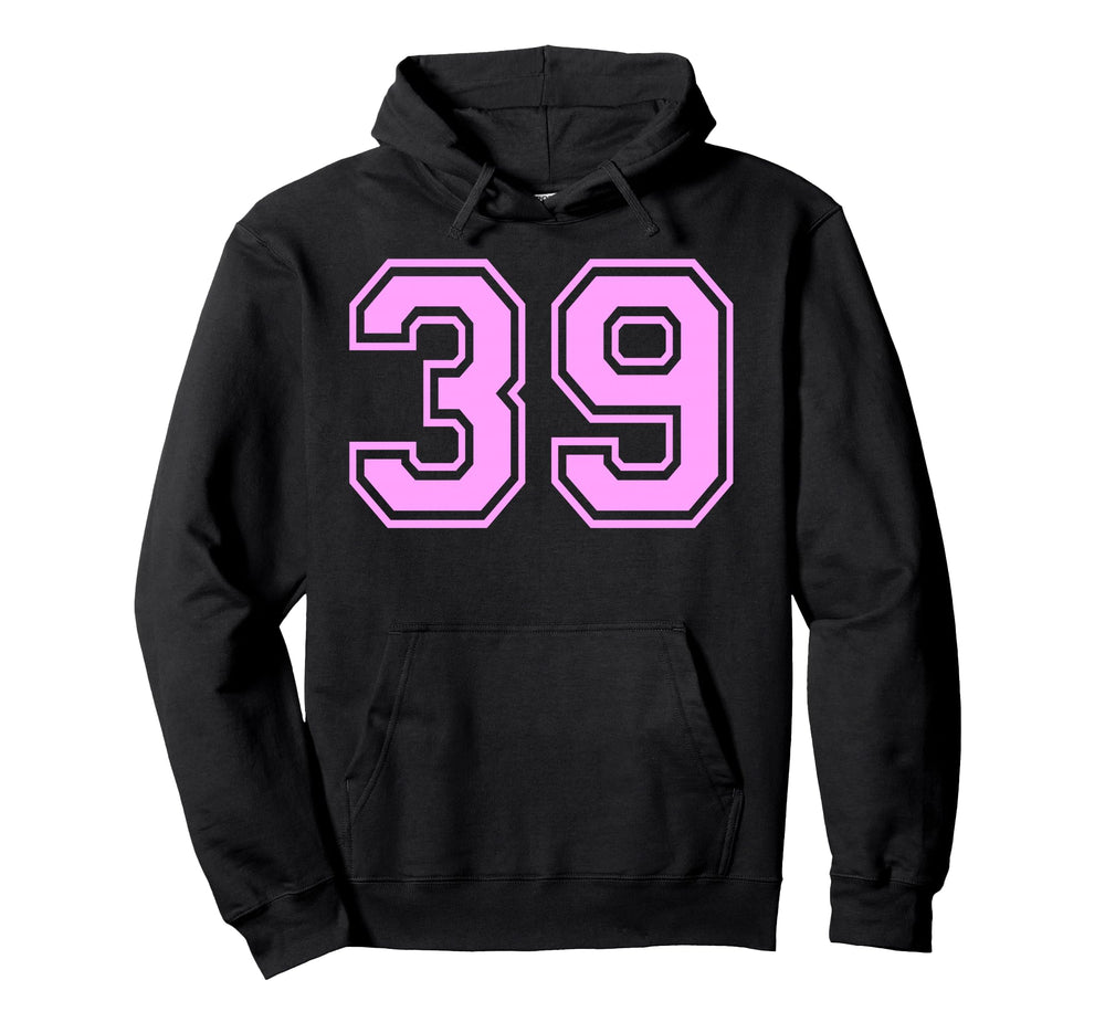 39 Number Thirty Nine Sports Hoodie - Fun Novelty Design for Adults