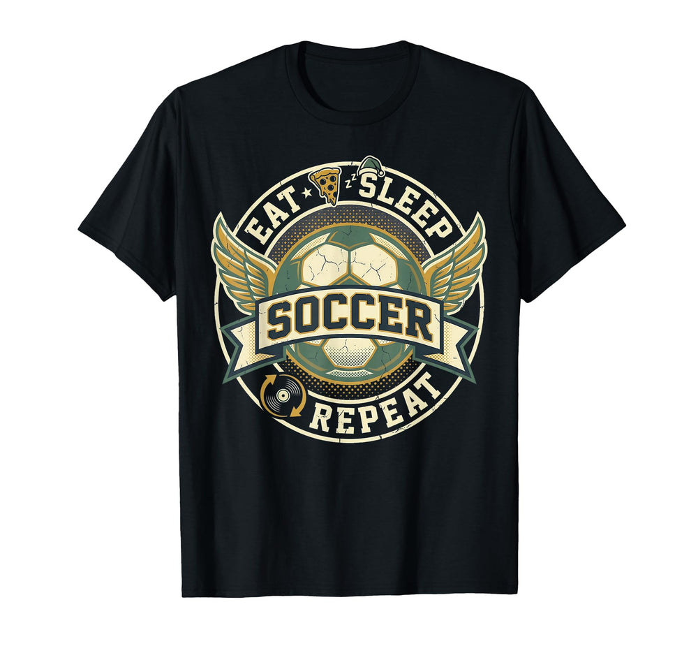 Football Lover Eat Sleep Soccer T-Shirt - Aesthetic Graphic for Adults