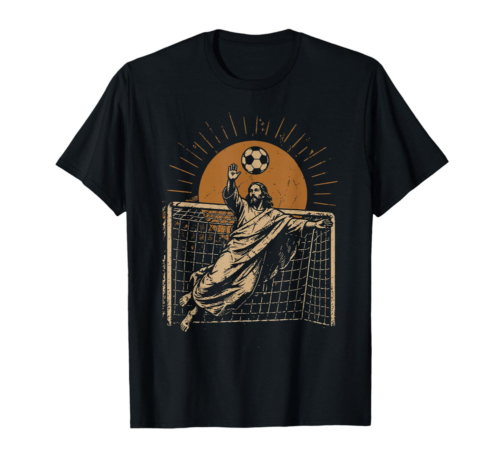 Jesus Soccer Goalkeeper Football T-Shirt - Minimalist Print for Adults