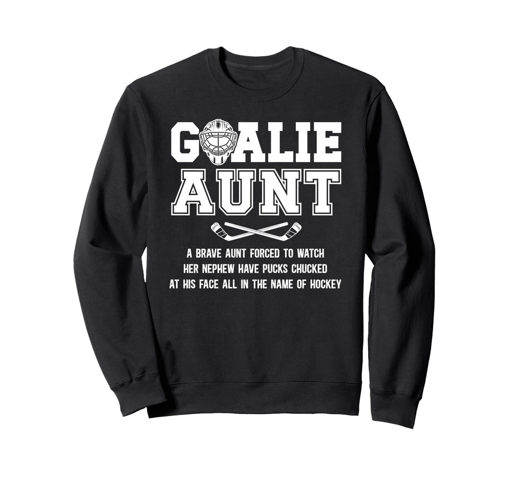 Hockey Goalie Aunt Hockey Keeper Sweatshirt - Custom Art Print for Adults