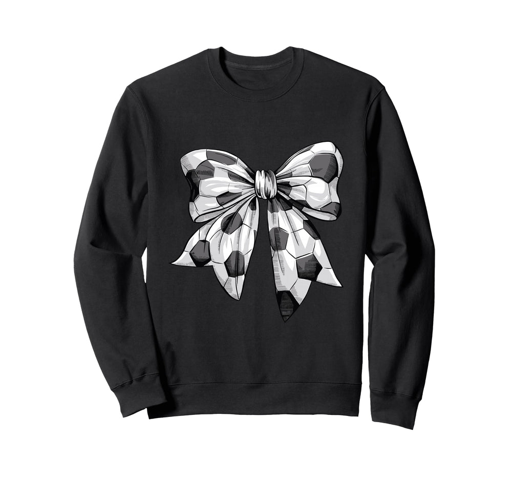 Coquette Bow Soccer Ball Mom Life Sweatshirt - Novelty Apparel for Adults