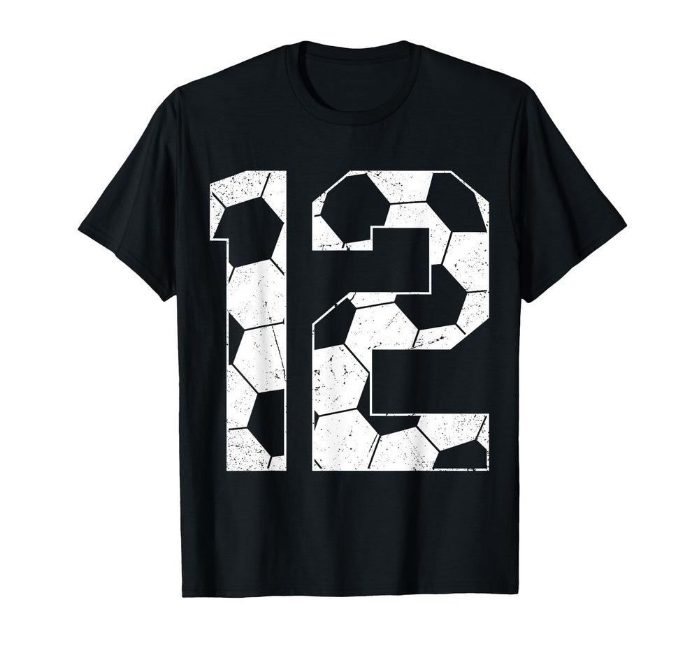 12Th Birthday Soccer Player Football 12 T-Shirt - Custom Art Print Unisex