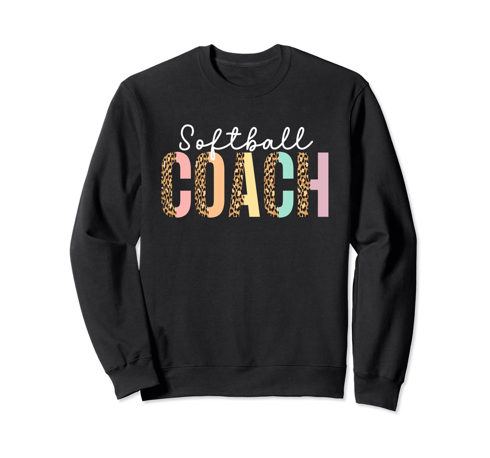 Softball Coach Coaches Leopard Sweatshirt - Casual Everyday Wear Men Women