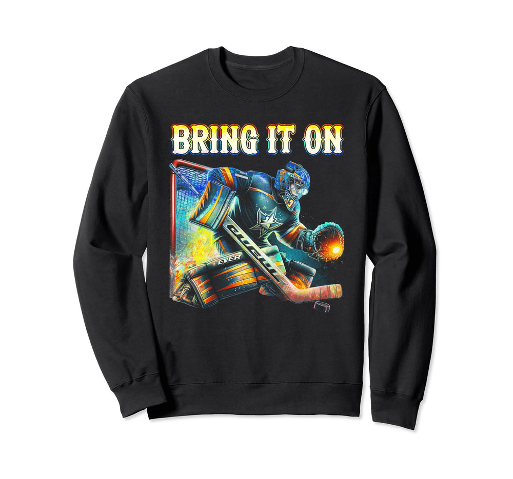 Ice Hockey Player Goalkeeper Ice Sweatshirt - Unique Graphic for Adults