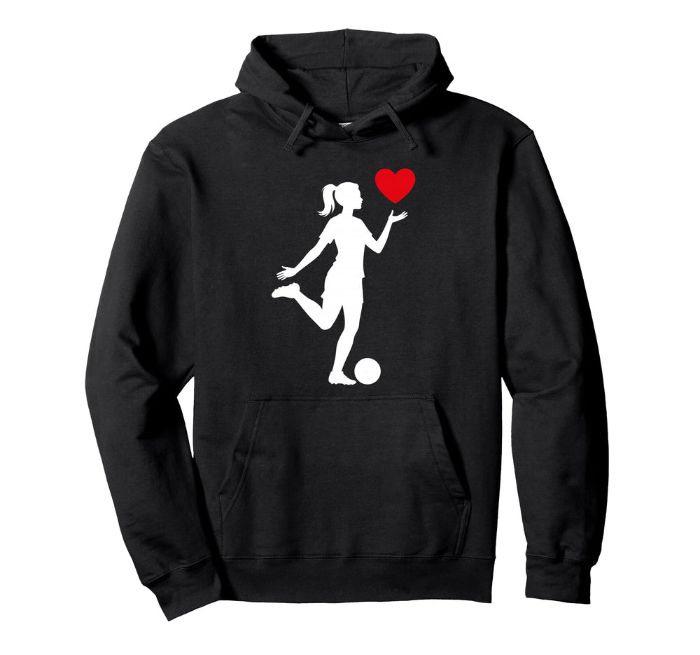 Soccer Valentines Day Heart Love Hoodie - Graphic Print for Adults