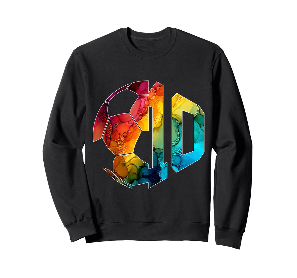Number 10 Years Soccer 10Th Birthday Sweatshirt - Custom Art Print Unisex