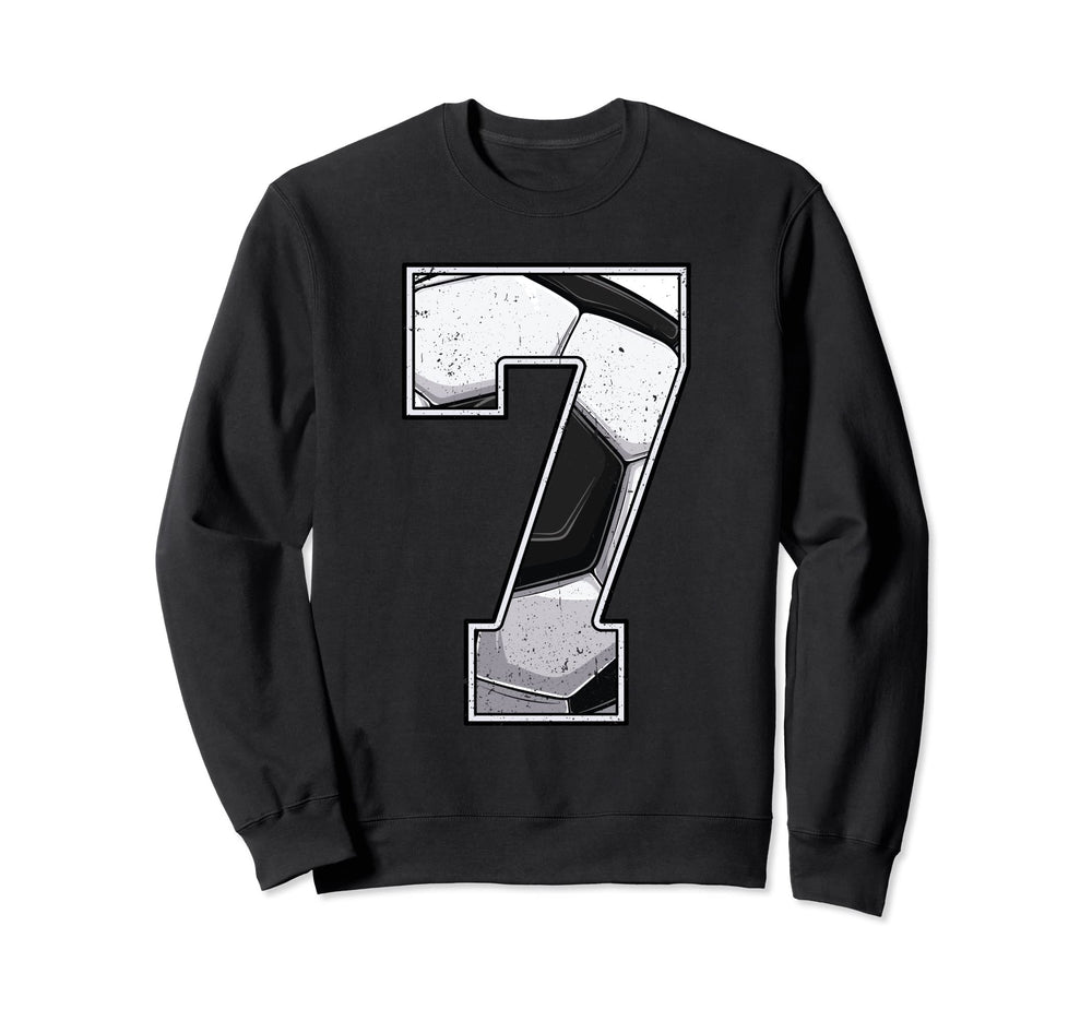 Soccer Second 7Th Birthday 7 Seven Sweatshirt - Aesthetic Graphic Unisex