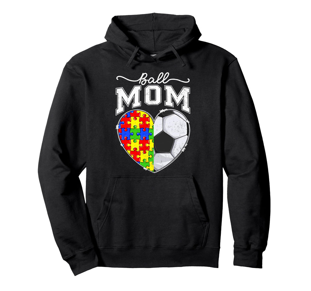 Ball Mom Mama Mother Autism Hoodie - Fun Novelty Design for Adults