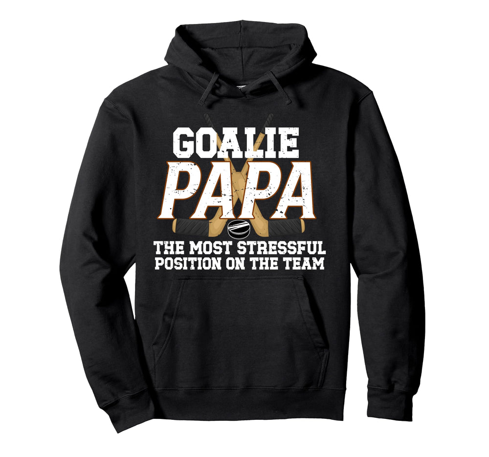 Ice Hockey Goalie Papa Funny Ice Hoodie - Streetwear Style for Adults