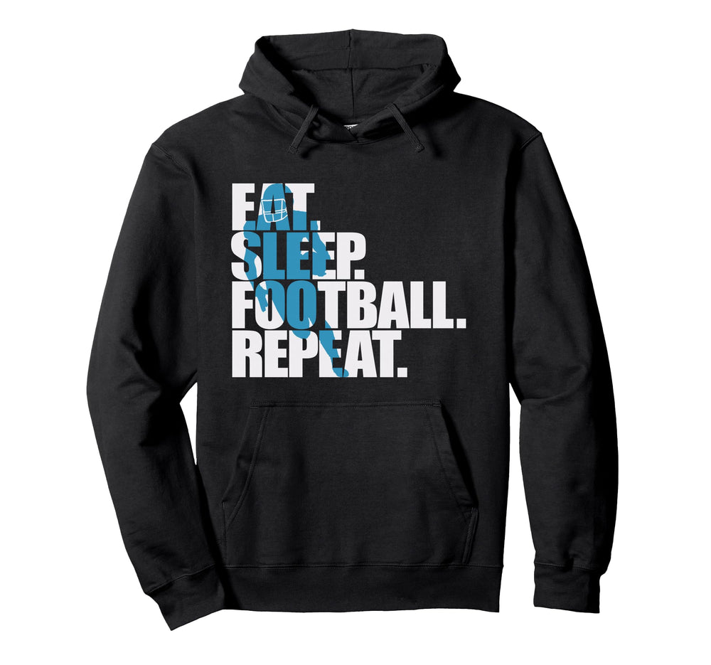Eat Sleep Football Repeat Sports Hoodie - Aesthetic Graphic Unisex