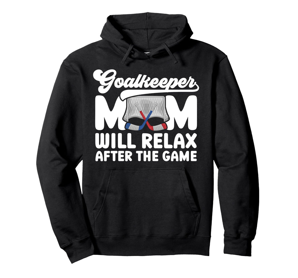 Funny Hockey Goalkeeper Mom Ice Hoodie - Minimalist Print for Adults