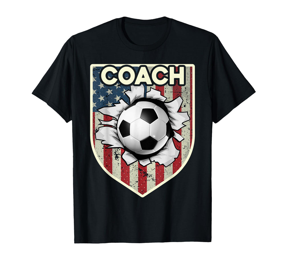 Usa Flag Soccer Coach Funny Soccer T-Shirt - Fun Novelty Design for Adults