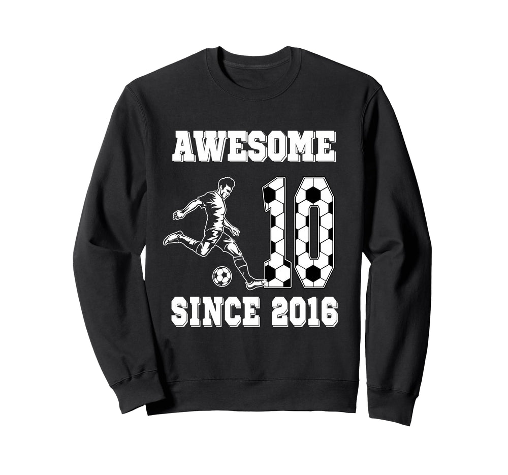 10 Year Old Birthday Soccer Sweatshirt - Novelty Apparel for Adults