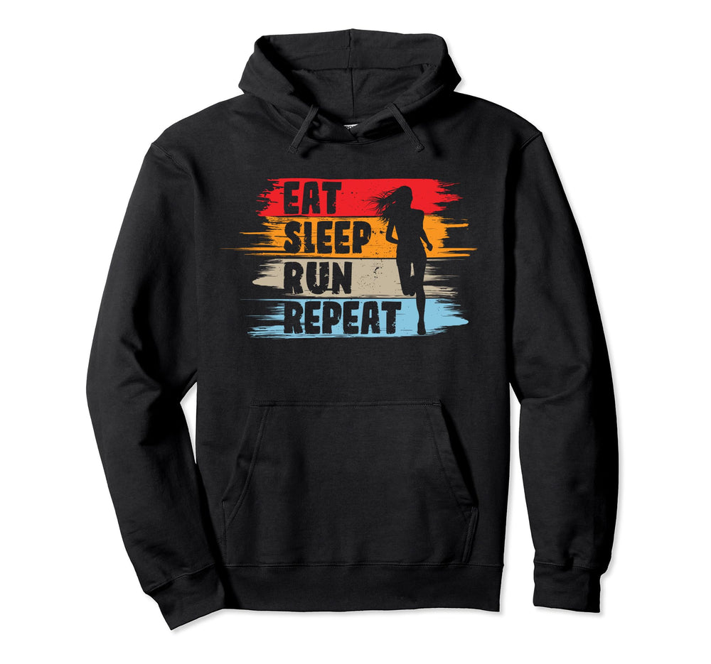 Running Eat Sleep Run Repeat Runners Hoodie - Unique Graphic Men Women