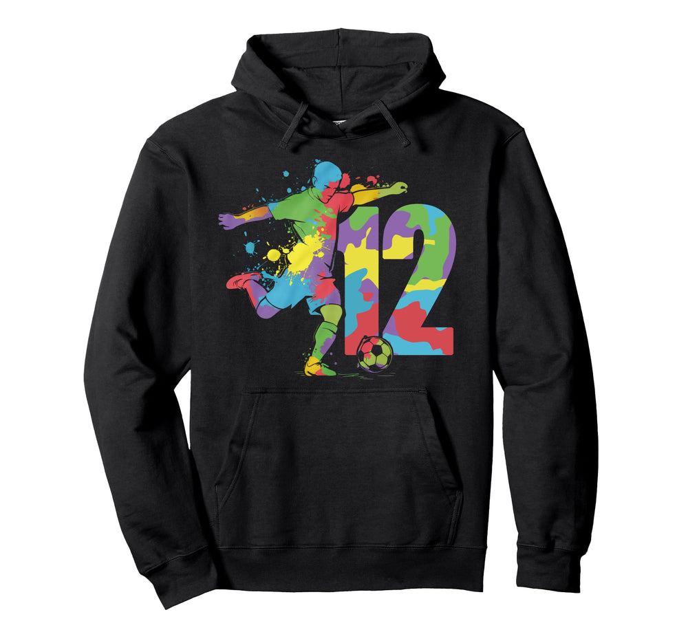 12 Soccer Birthday Gift Soccer Fan Hoodie - Custom Art Print Men Women