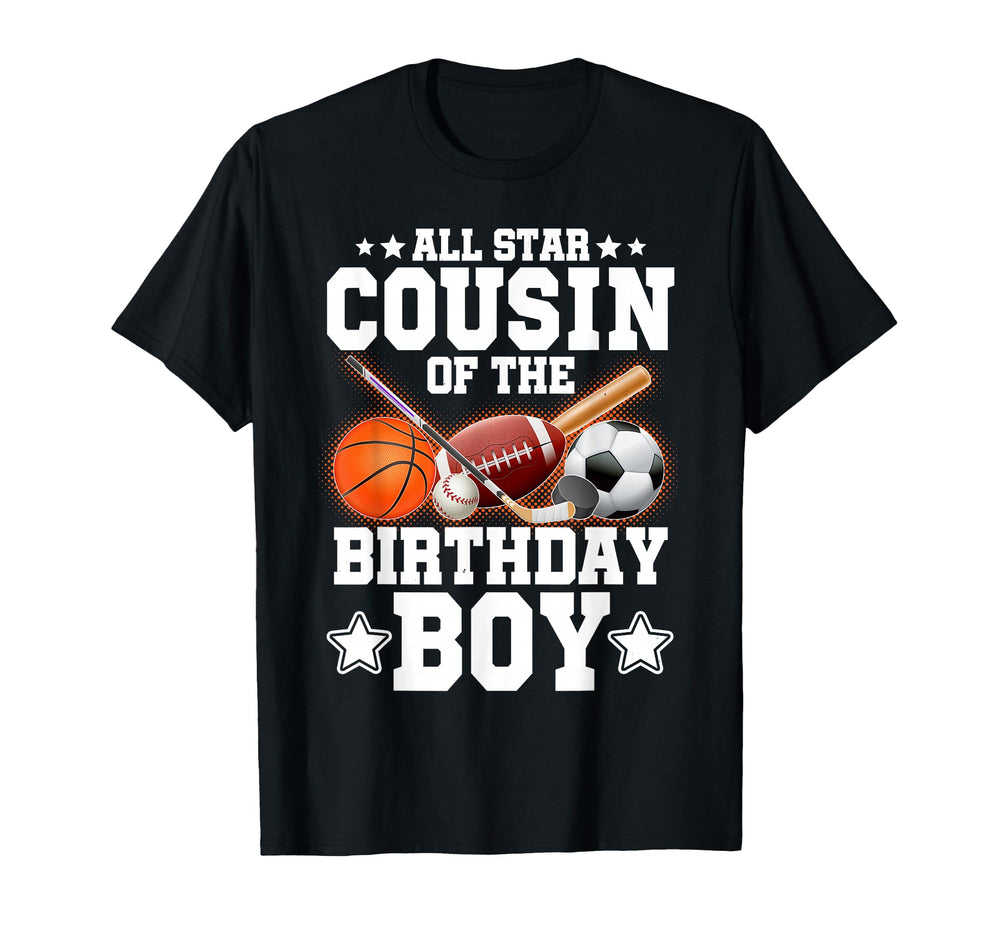 All Star Cousin Birthday Basketball T-Shirt - Custom Art Print for Adults