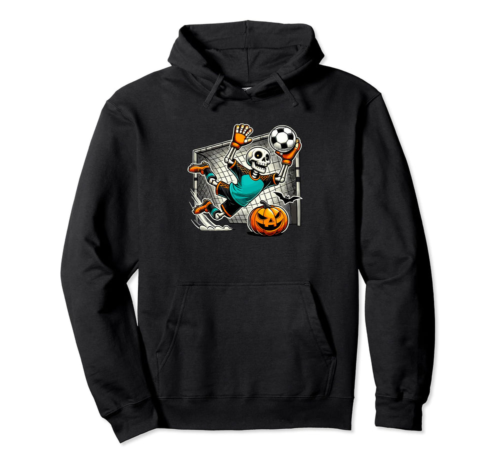 Halloween Skeleton Soccer Player Hoodie - Novelty Apparel Men Women