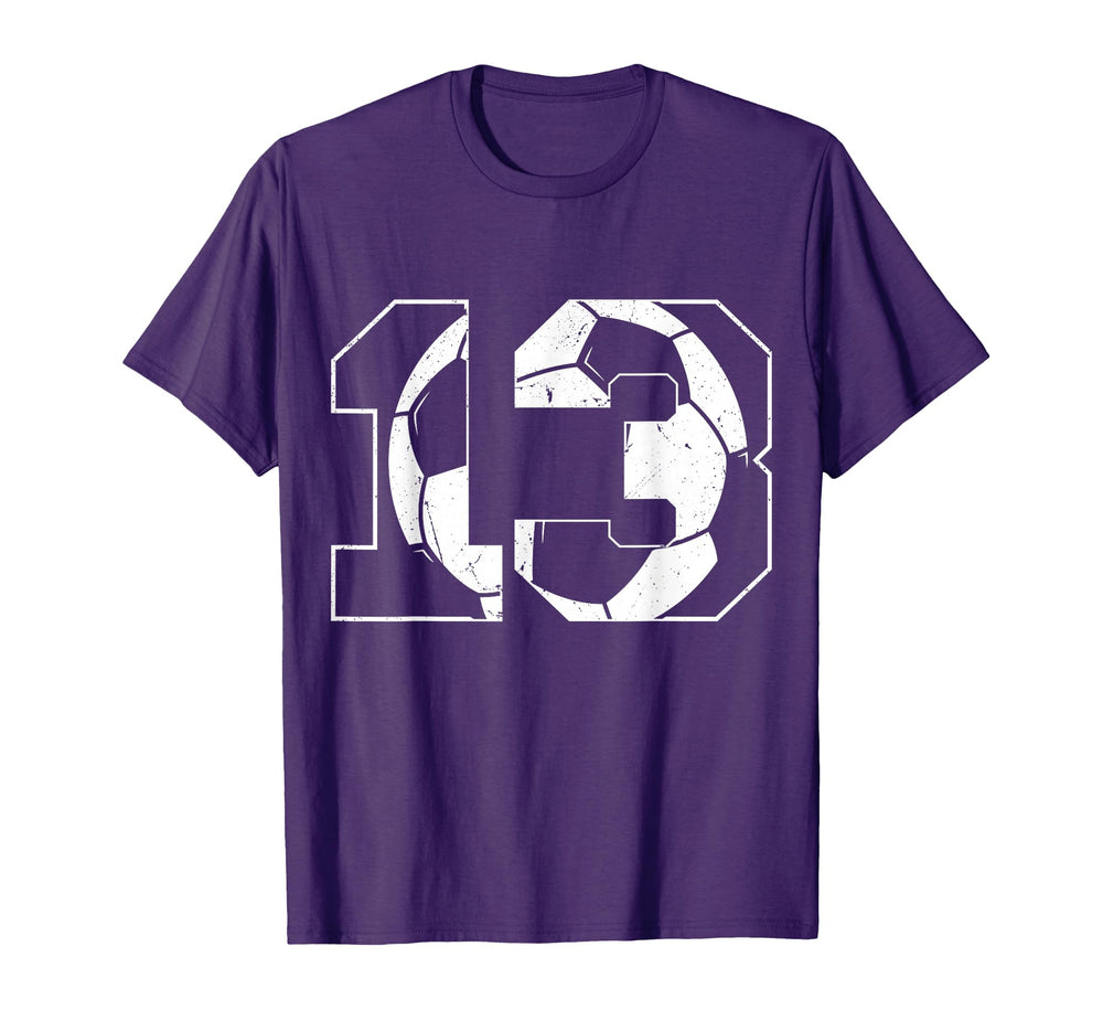 13Th Birthday Soccer Player Football 13 T-Shirt - Graphic Print Men Women