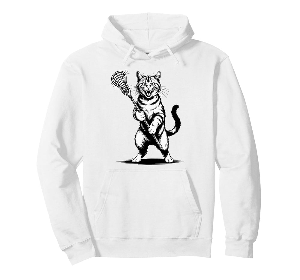Cat Lacrosse Team Goalie Lax Player Hoodie - Streetwear Style for Adults