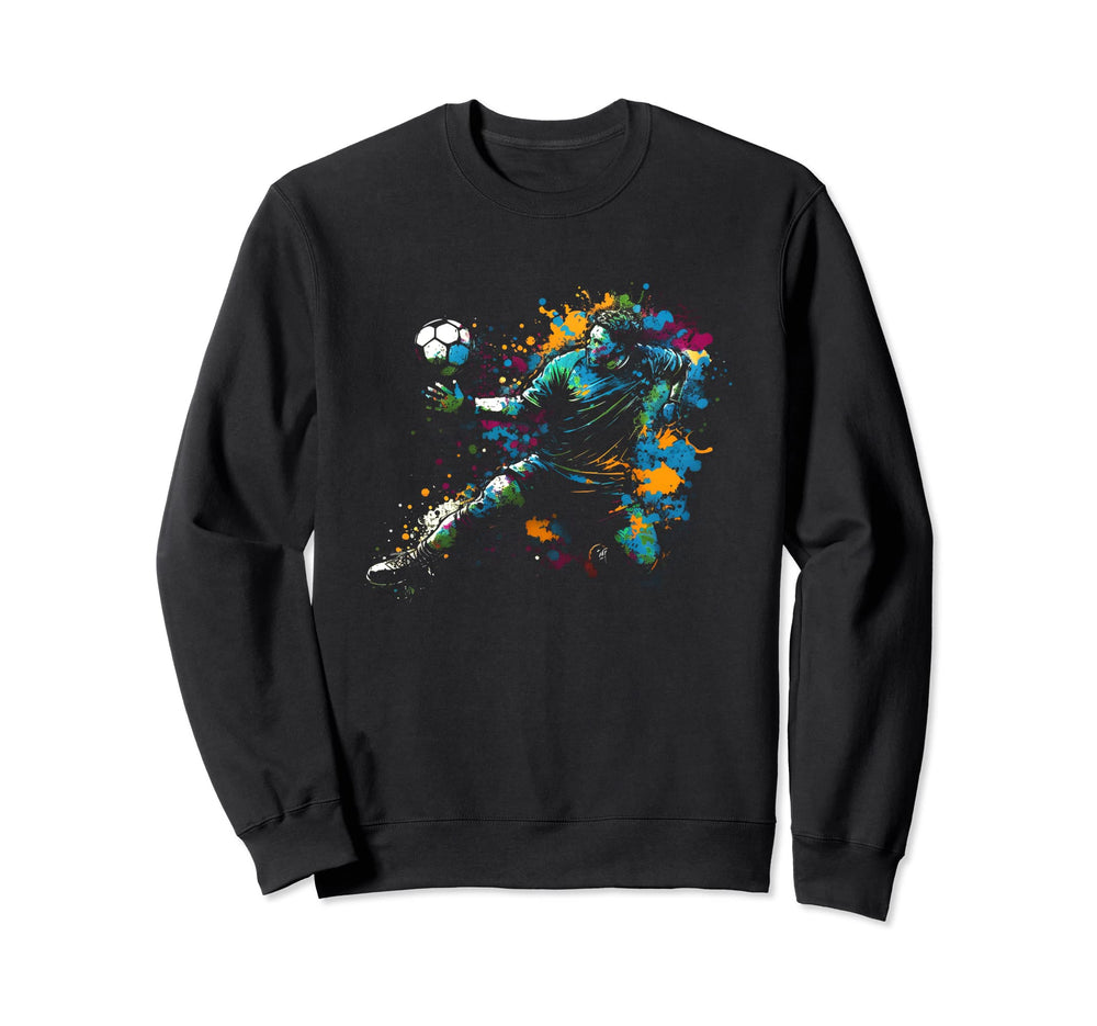 Soccer Goalkeeper Splash Art Goalkeeper Sweatshirt - Trendy Graphic Unisex